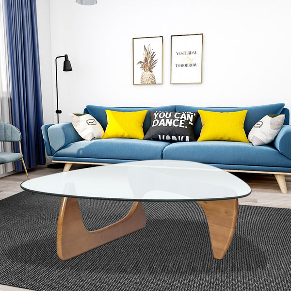 English Elm Home Modern Geometric Triangle Coffee Table Low Profile Contemporary Living Room Accent W30216918