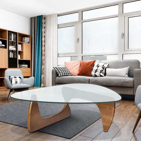 English Elm Home Modern Geometric Triangle Coffee Table Low Profile Contemporary Living Room Accent W30216918