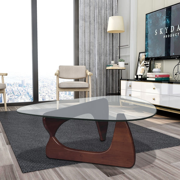 English Elm Home Modern Geometric Triangle Coffee Table Low Profile Contemporary Living Room Accent W30216917