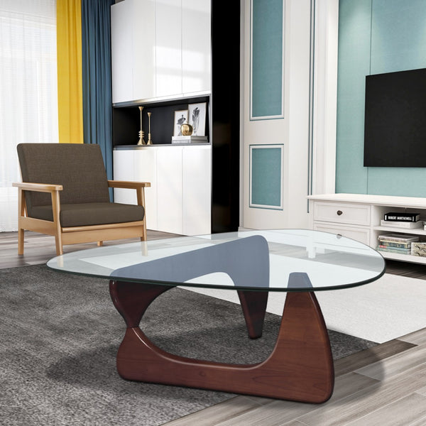 English Elm Home Modern Geometric Triangle Coffee Table Low Profile Contemporary Living Room Accent W30216917