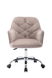 Hearth and Haven Velvet Upholstered Tufted Swivel Shell Chair, Grey W39537644