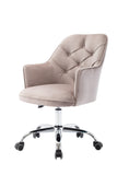 Hearth and Haven Velvet Upholstered Tufted Swivel Shell Chair, Grey W39537644