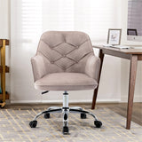 Hearth and Haven Velvet Upholstered Tufted Swivel Shell Chair, Grey W39537644