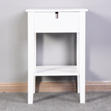 Hearth and Haven White Bathroom Floor-Standing Storage Table with a Drawer W40914889