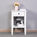 Hearth and Haven White Bathroom Floor-Standing Storage Table with a Drawer W40914889
