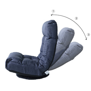 English Elm floor folding reclining chair for living room tatami dormitory—adjustable 3-position comfy space-saving sofa W24417915