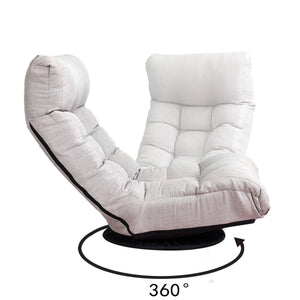 English Elm Single multifunctional reclining floor chair — Japanese tatami-style adjustable sofa for reading, gaming, napping, space-saving foldable comfort W24417916