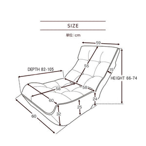 English Elm Single Japanese floor recliner chair - adjustable 3-angle folding tatami sofa for reading, gaming, lounging W24417794