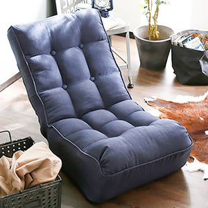 English Elm Single Japanese floor recliner chair - adjustable 3-angle folding tatami sofa for reading, gaming, lounging W24417794