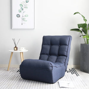 English Elm Single Japanese floor recliner chair - adjustable 3-angle folding tatami sofa for reading, gaming, lounging W24417794