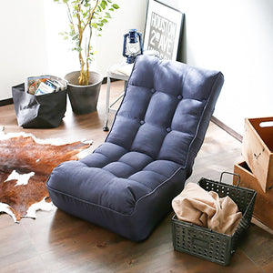 English Elm Single Japanese floor recliner chair - adjustable 3-angle folding tatami sofa for reading, gaming, lounging W24417794
