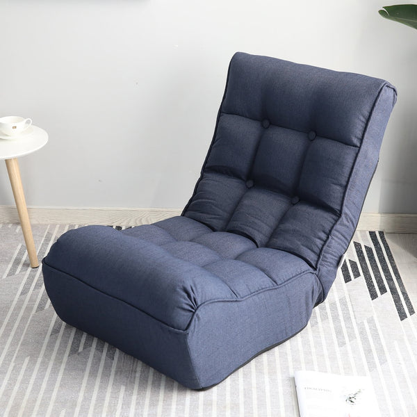 English Elm Single Japanese floor recliner chair - adjustable 3-angle folding tatami sofa for reading, gaming, lounging W24417794