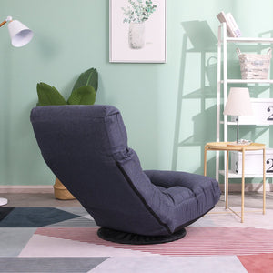 English Elm floor folding reclining chair for living room tatami dormitory—adjustable 3-position comfy space-saving sofa W24417915