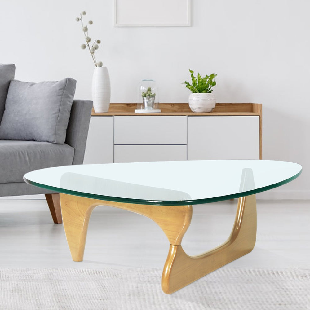 English Elm Home Modern Geometric Triangle Coffee Table Low Profile Design for Minimalist Living Rooms W30216920