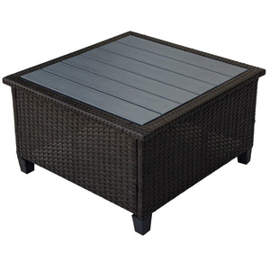 English Elm U-style Wicker Patio Sectional with Plush Cushions for Modern Outdoor Gatherings WY000111AAA