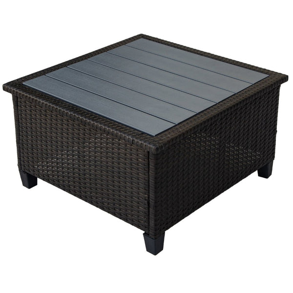 English Elm U-style Wicker Patio Sectional with Plush Cushions for Modern Outdoor Gatherings WY000111AAA