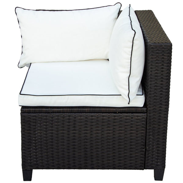 English Elm U-style Wicker Patio Sectional with Plush Cushions for Modern Outdoor Gatherings WY000111AAA