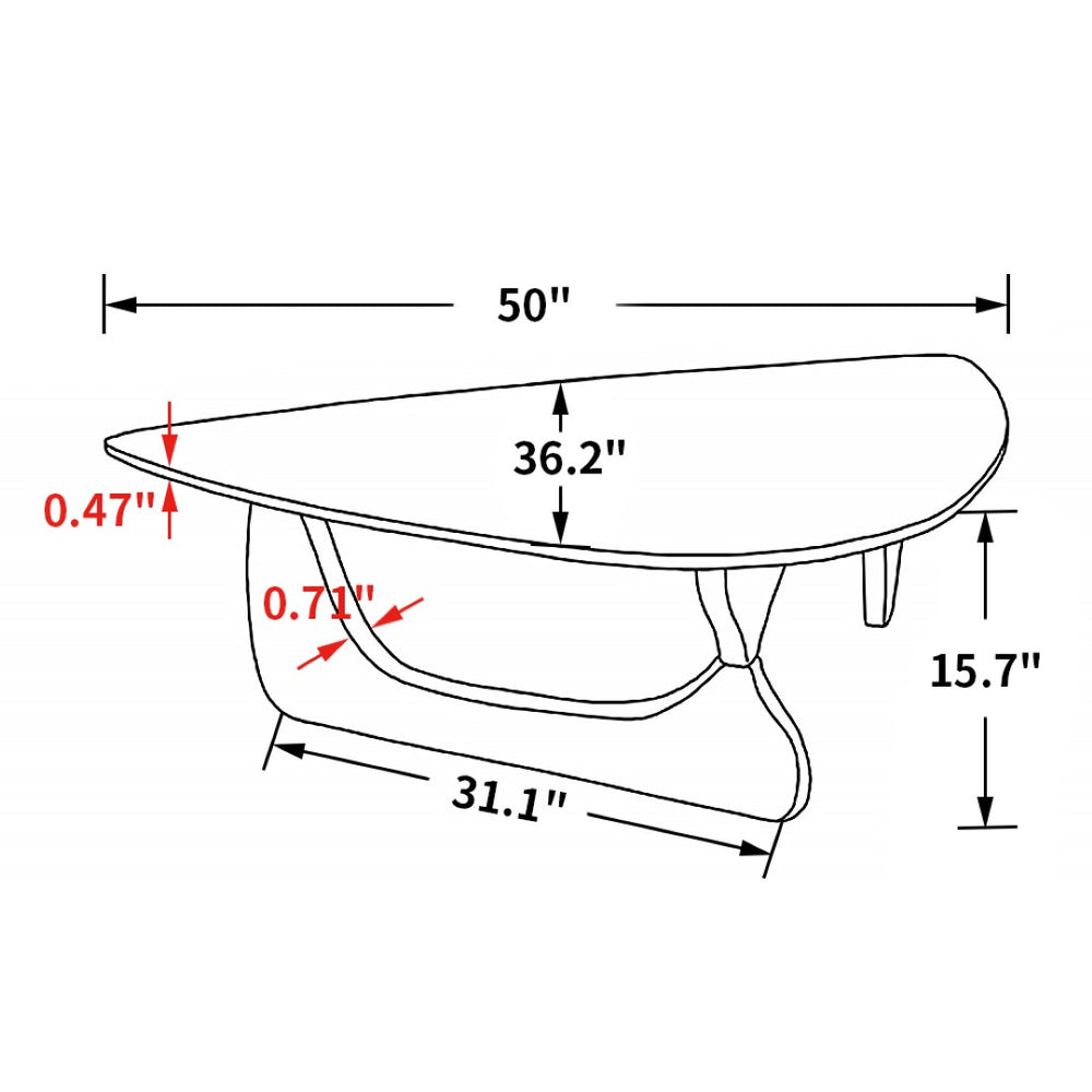 English Elm Home Modern Geometric Triangle Coffee Table Low Profile Contemporary Living Room Accent W30216918