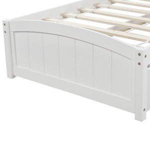 English Elm Twin Storage Platform Bed with Two Under Drawers Pine Slats No Box Spring Needed White WF194280AAK