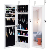 Hearth and Haven Vestige Jewelry Storage Mirror Cabinet, Wall or Door Mountable, White W40718050
