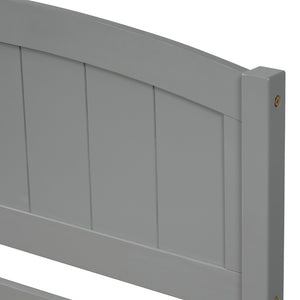 English Elm Twin Storage Platform Bed with Two Under Drawers Pine Slats No Box Spring Needed Gray WF194280AAE