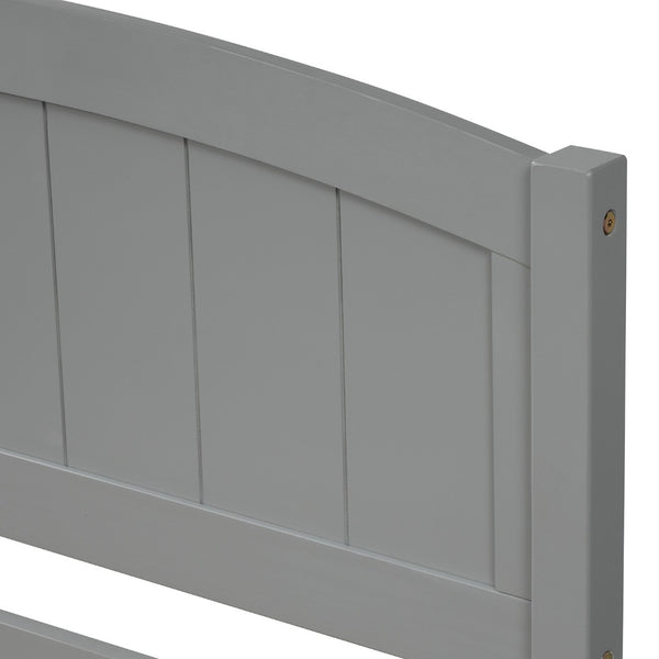 English Elm Twin Storage Platform Bed with Two Under Drawers Pine Slats No Box Spring Needed Gray WF194280AAE