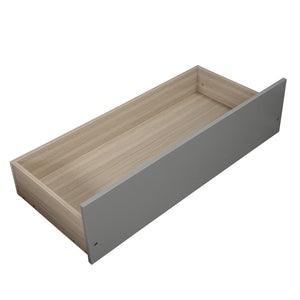 English Elm Twin Storage Platform Bed with Two Under Drawers Pine Slats No Box Spring Needed Gray WF194280AAE