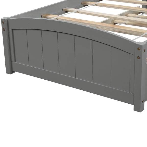 English Elm Twin Storage Platform Bed with Two Under Drawers Pine Slats No Box Spring Needed Gray WF194280AAE