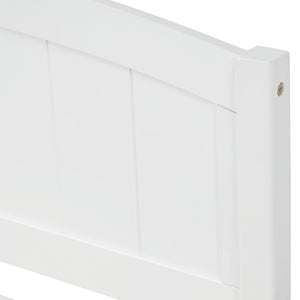 English Elm Twin Storage Platform Bed with Two Under Drawers Pine Slats No Box Spring Needed White WF194280AAK