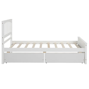 English Elm Twin Storage Platform Bed with Two Drawers Solid Pine Frame for Kids Rooms WF195105AAK