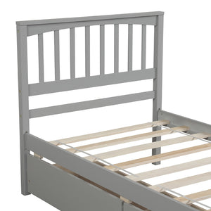 English Elm Twin Storage Platform Bed with Two Drawers Solid Pine Frame for Kids Rooms WF195105AAE