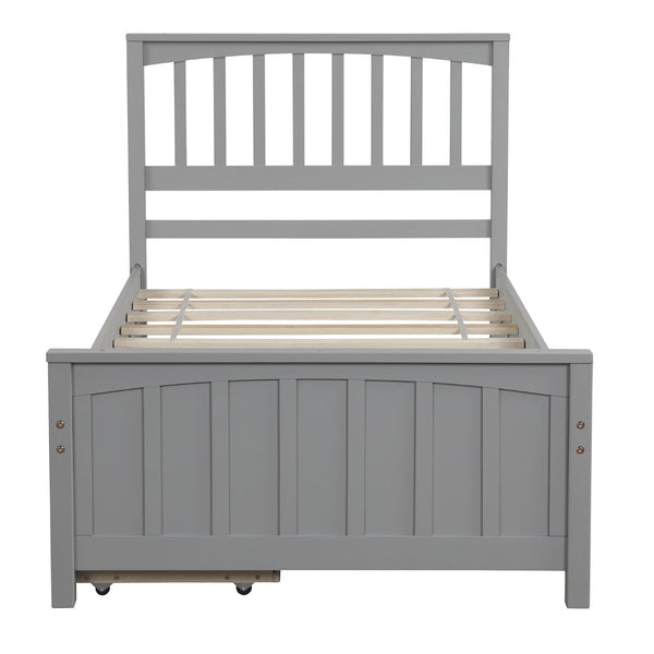 English Elm Twin Storage Platform Bed with Two Drawers Solid Pine Frame for Kids Rooms WF195105AAE