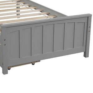English Elm Twin Storage Platform Bed with Two Drawers Solid Pine Frame for Kids Rooms WF195105AAE
