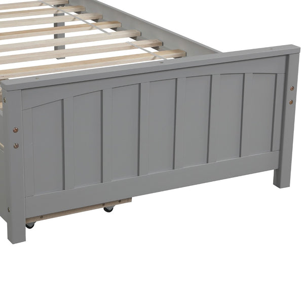 English Elm Twin Storage Platform Bed with Two Drawers Solid Pine Frame for Kids Rooms WF195105AAE