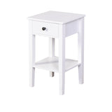 Floor-standing Storage Table with 1 Drawer, White