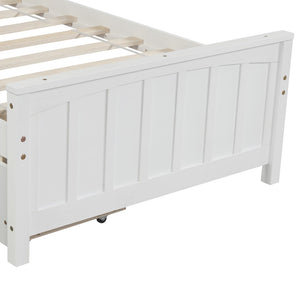 English Elm Twin Storage Platform Bed with Two Drawers Solid Pine Frame for Kids Rooms WF195105AAK