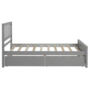 English Elm Twin Storage Platform Bed with Two Drawers Solid Pine Frame for Kids Rooms WF195105AAE