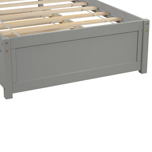 English Elm Twin Solid Pine Platform Bed with Roll Out Trundle Sleek Frame for Kids Guest Rooms WF194302AAE