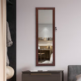 Hearth and Haven Vestige Jewelry Storage Mirror Cabinet, Wall or Door Mountable, Dark Brown W40718051