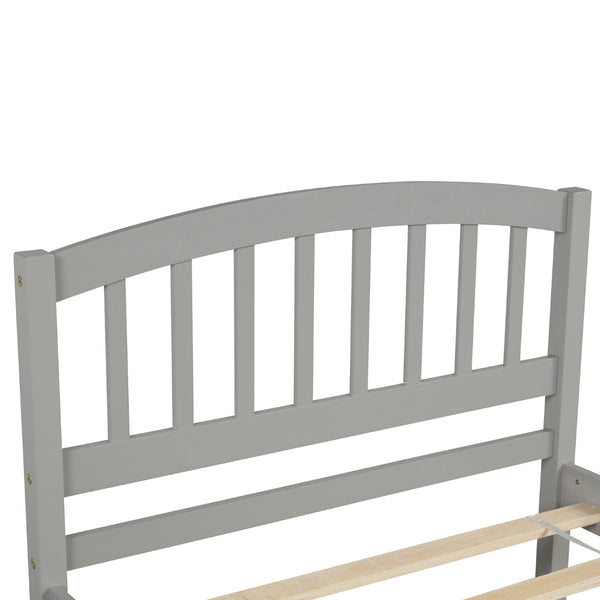 English Elm Twin Solid Pine Platform Bed with Roll Out Trundle Sleek Frame for Kids Guest Rooms WF194302AAE