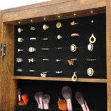 Hearth and Haven Fashion Simple Jewelry Storage Mirror Cabinet with Led Lights Can Be Hung On The Door Or Wall W40719608