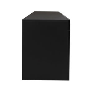 English Elm Black Media Console with Rgb Led Lighting Low Profile Gaming Living Room Stand W33115870