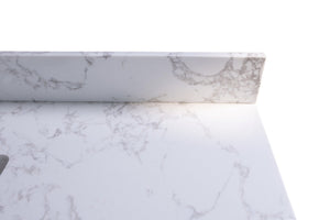 English Elm Montary 37" Carrara Stone Vanity Top Kit With Undermount Sink & Backsplash - Easy Install, Elegant Design W50921981