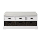 Hearth and Haven U_Style Homes Collection Wood Storage Bench with 3 Drawers and 3 Baskets WF323641AAK