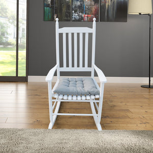 English Elm Wooden Wooden Porch Rocker Chair In Crisp White - Comfortable Solid Hardwood Design For Timeless Relaxation W49520605-GIGA