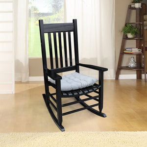 English Elm Wooden Wooden Porch Rocker Chair In Elegant Black Finish - Durable Solid Hardwood For Indoor & Outdoor Comfort W49520604-GIGA