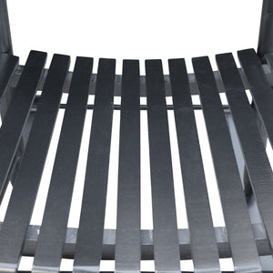 English Elm Wooden Slatted Porch Rocking Chair Solid Poplar Black Painted Finish Outdoor Seat W49520606