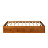 English Elm Orisfur. Twin Size Platform Storage Bed With 3 Drawers