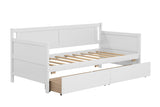 Hearth and Haven Aurascape Twin Size Daybed with 2 Storage Drawers, White W50426285