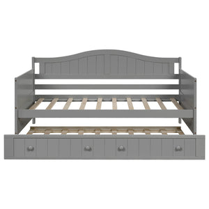 English Elm Twin Cottage Beadboard Daybed with Pull-out Trundle Pinewood Frame Guest Room WF192861AAE